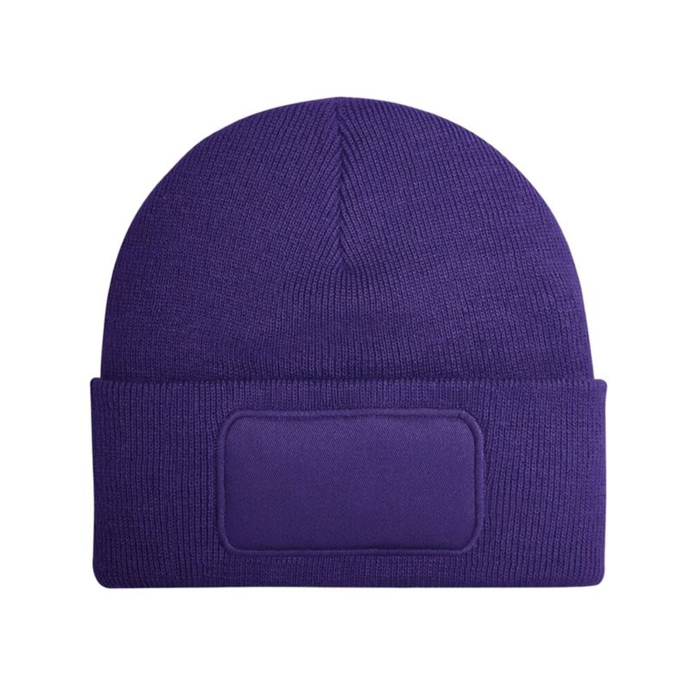 Beechfield Unisex Adult Patch Beanie / Purple